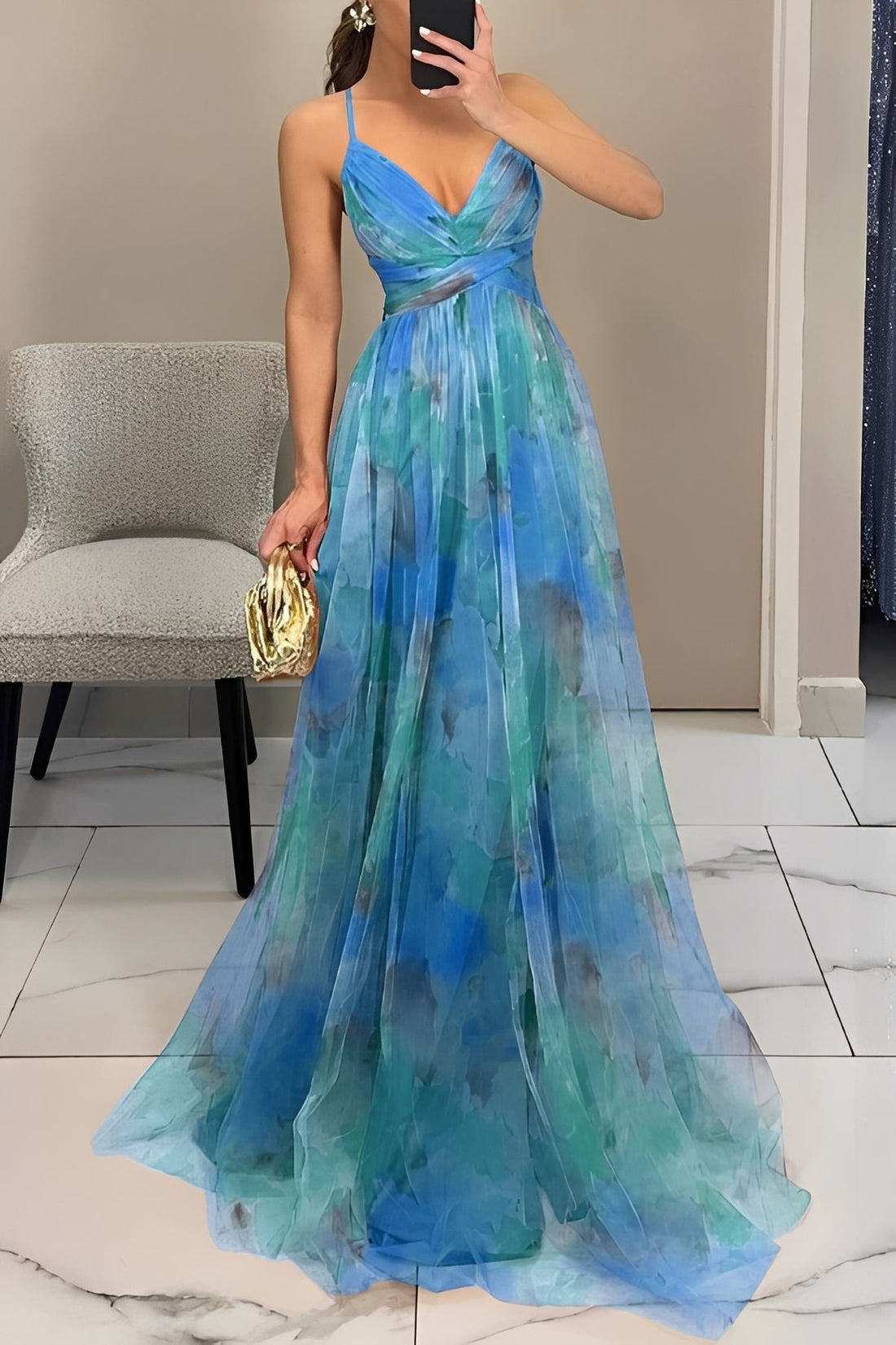 Davina - Elegancka Sukienka Maxi w Kroju A