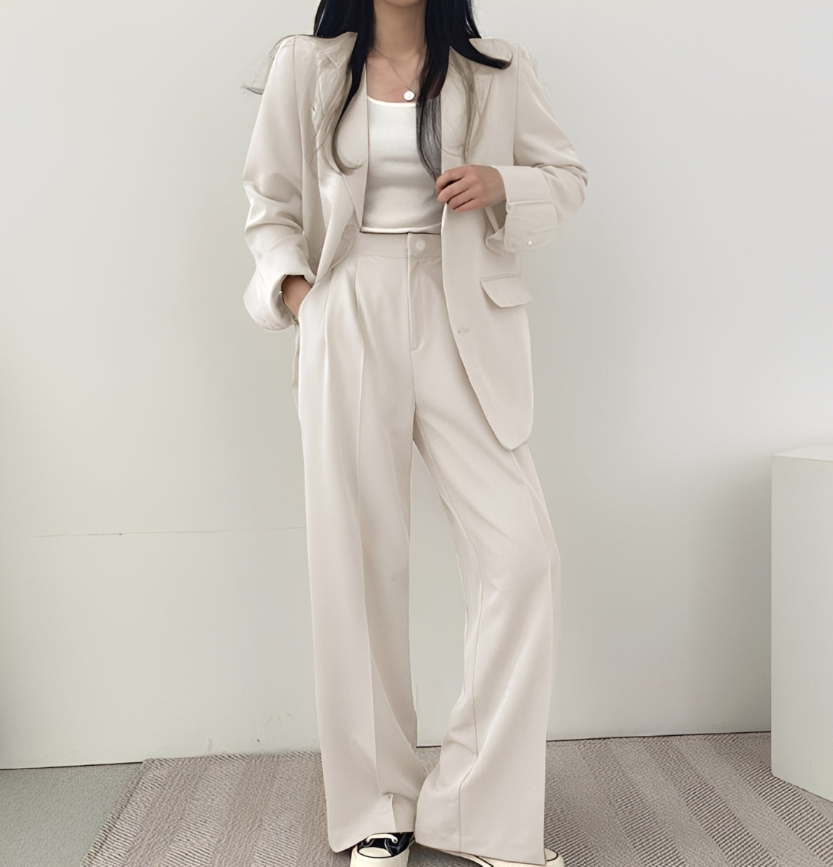 Camilla - Elegancki garnitur o luźnym kroju