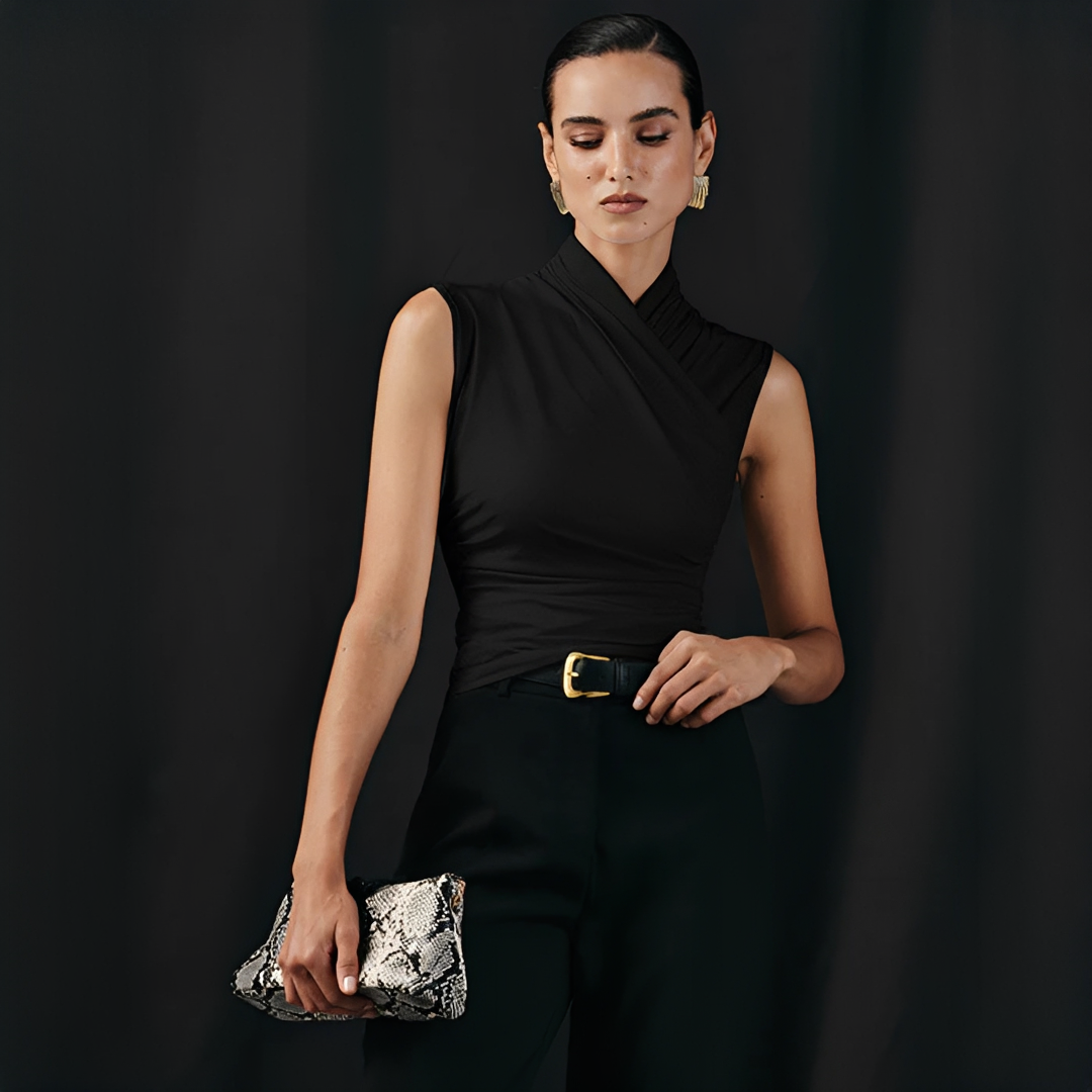 Mireya - Elegancki Top z Krzyżowym Dekoltem