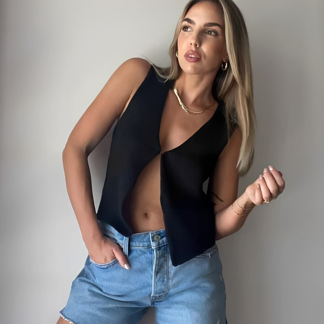 Ellaine - Modna kamizelka bez rękawów