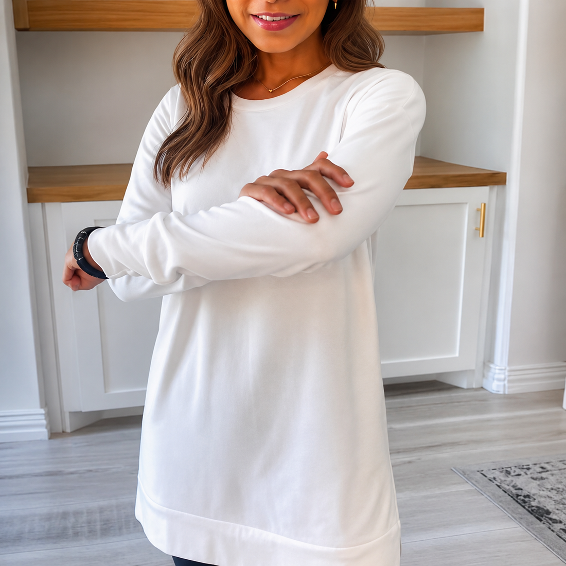Magali - Stylowa bluzka z okrągłym dekoltem