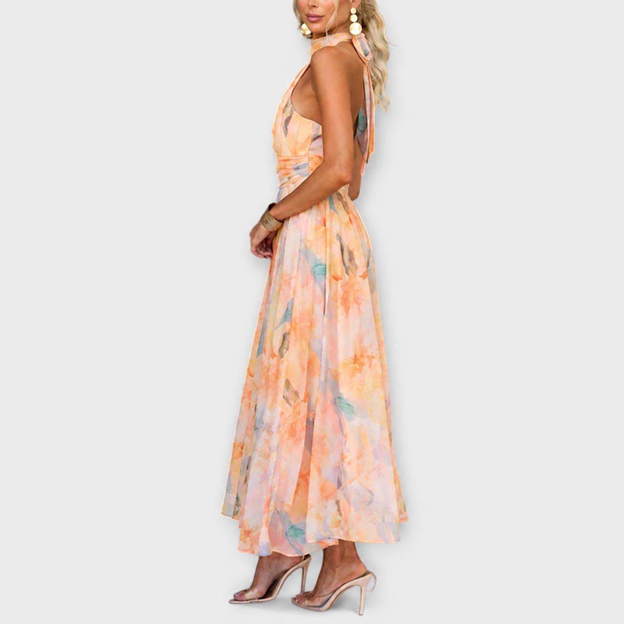 Elettra - Elegancka i Lekka Sukienka Bez Pleców