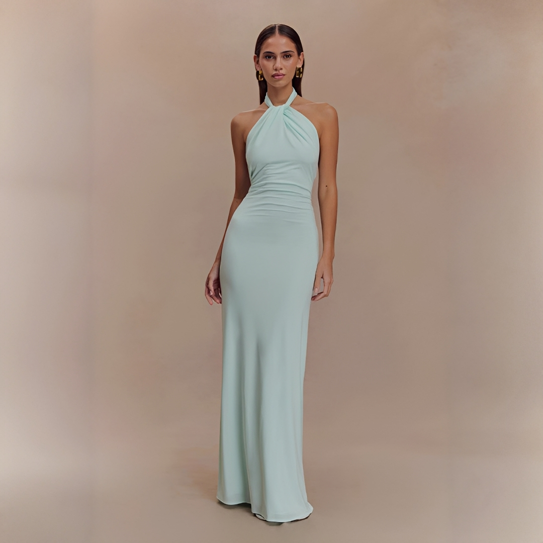 Mabel - Elegancka Sukienka Maxi z Odkrytymi Plecami