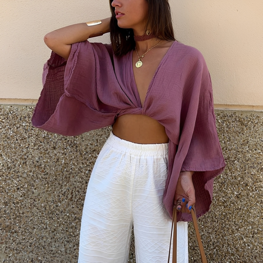 Arabella - Stylowa bluzka z wiązaniem z przodu