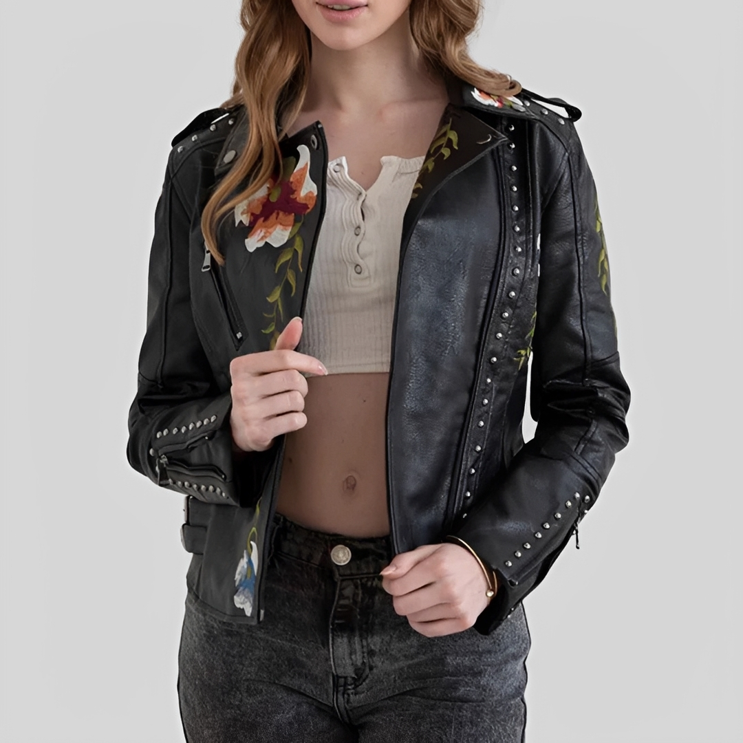 Zoey - Vintage Kurtka z Haftem