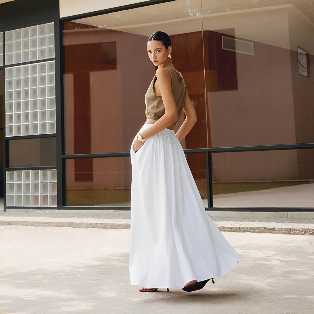 Arianne - Plisowana spódnica maxi