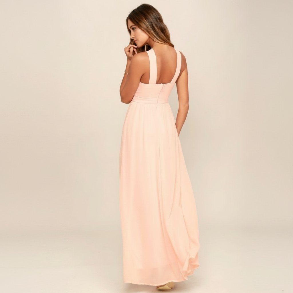 Suzanne - Elegancka maxi sukienka z dekoltem na krzyż
