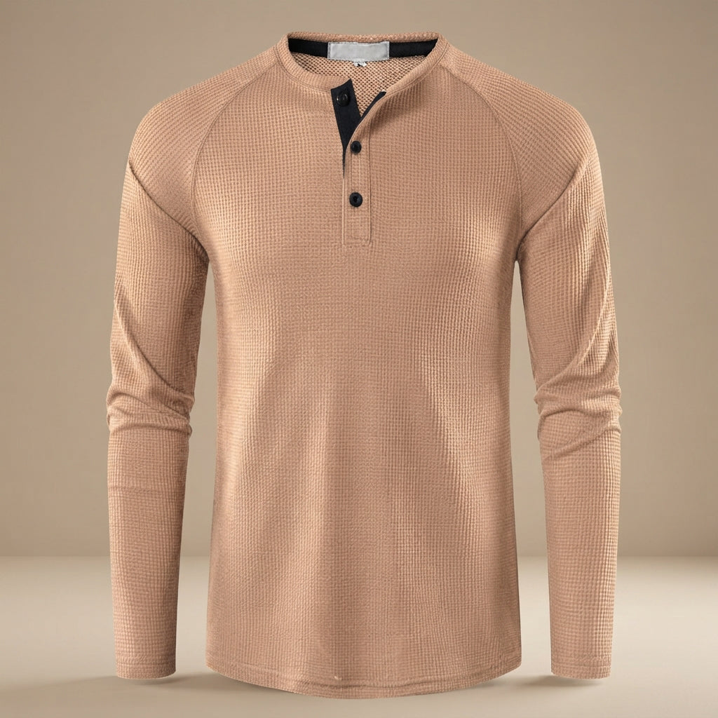 Teifion - Klasyczna Koszulka Henley z Fakturą