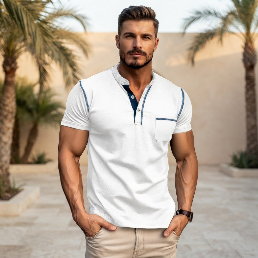 Jose - Wygodna Koszula Polo z Guzikami