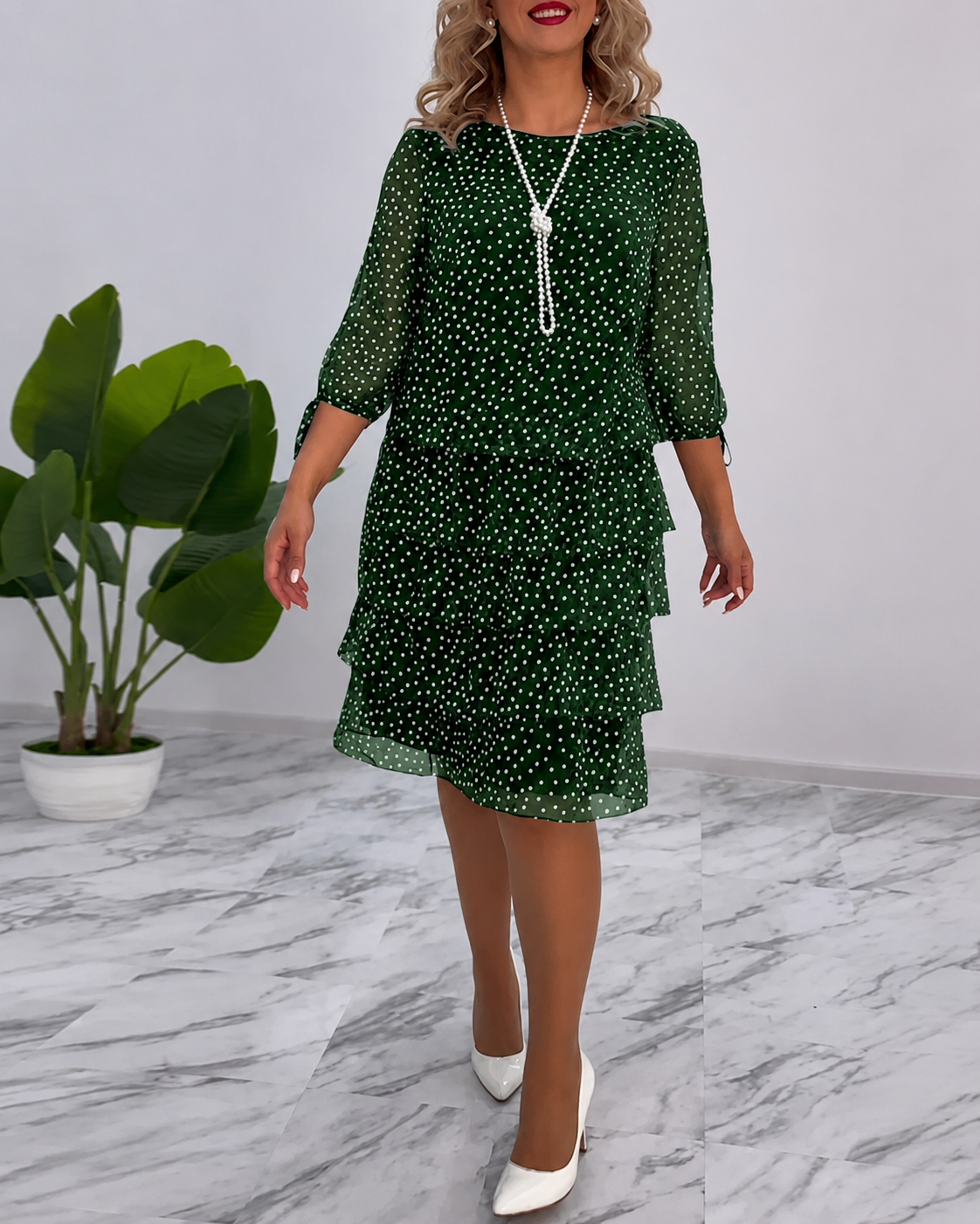 Bezia - Elegancka midi sukienka z warstwami