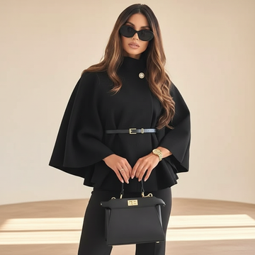 Lindsey - Elegancka kurtka z paskiem i rękawami typu batwing