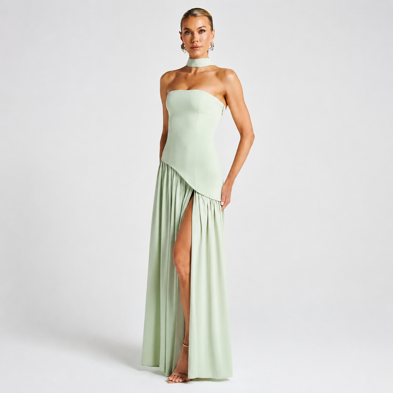 Fatimea - Elegancka Maxi Sukienka z Gorsetem