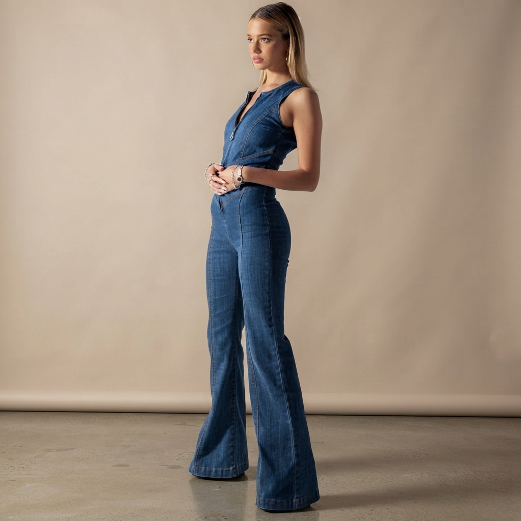 Rebecca - Kombinezon w stylu retro z zamkiem