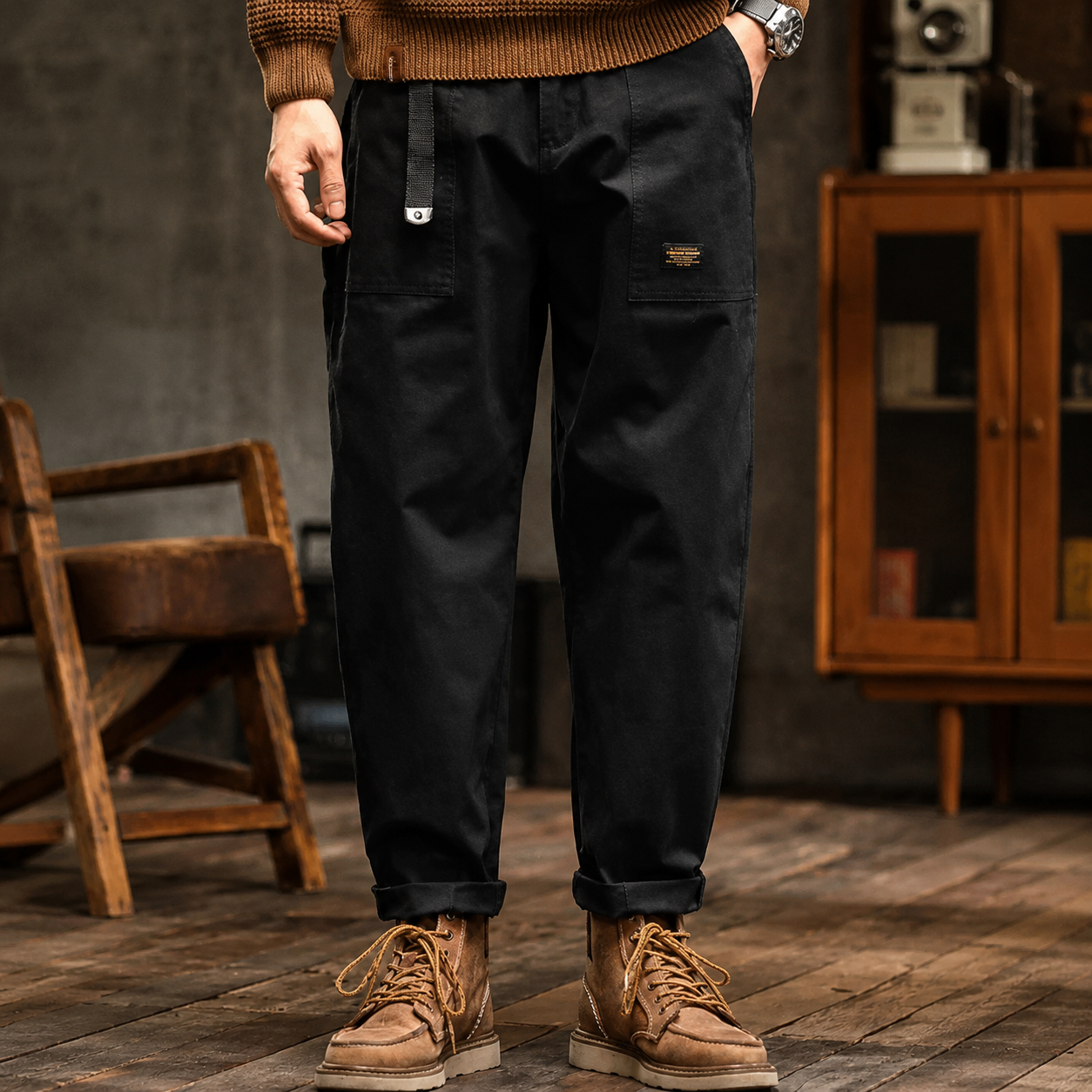 Clyde - Swobodne Spodnie w Stylu Vintage