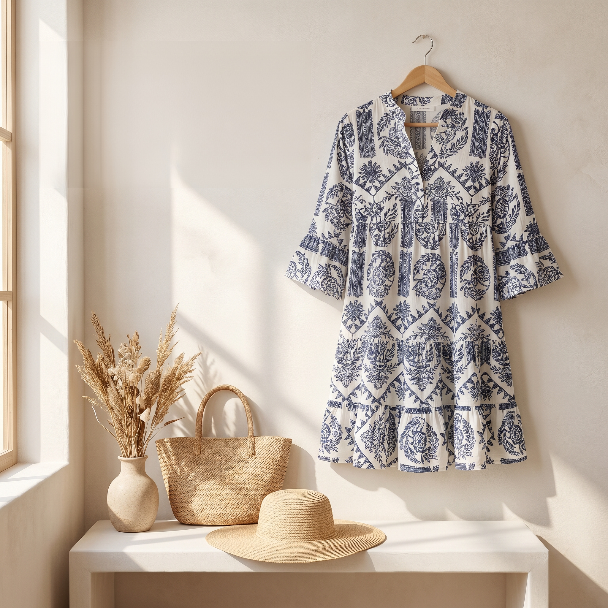 Krisella - Stylowa Sukienka Midi w Boho Wydaniu