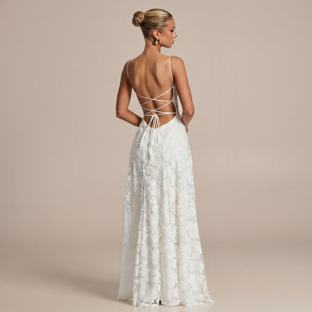Helena - Elegancka sukienka maxi z odkrytymi plecami