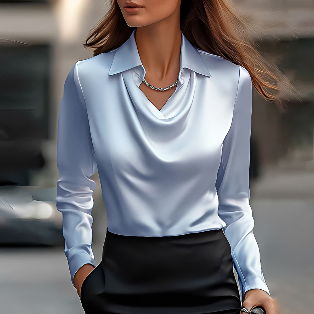 Chiara - Elegancka bluzka z długim rękawem