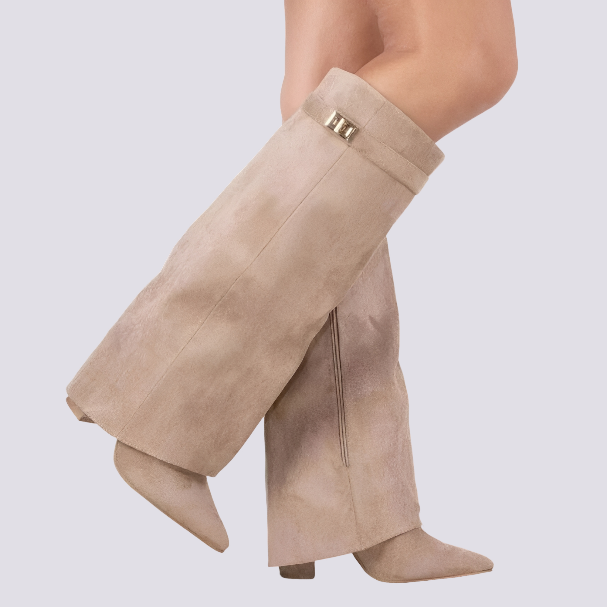 Blair - Modne wysokie buty z marszczeniem
