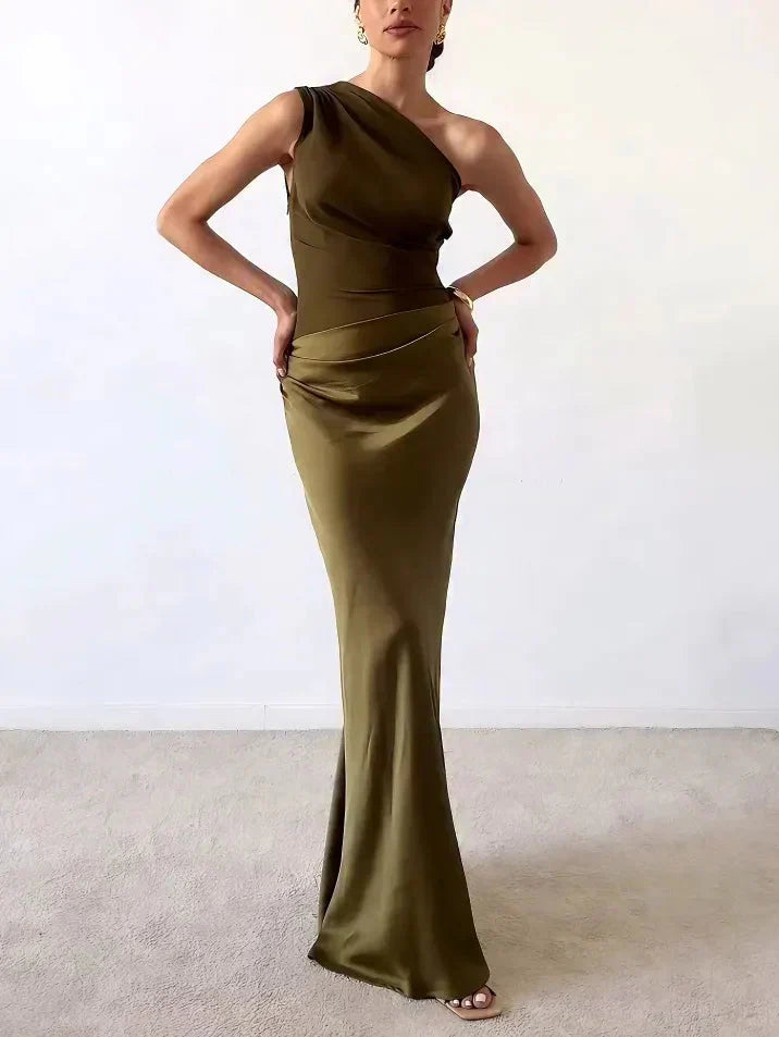 Anita- Elegancka maxi sukienka na jedno ramię
