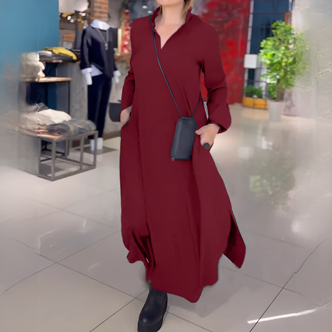 Cassie - Sukienka Na Co Dzień z Długim Rękawem