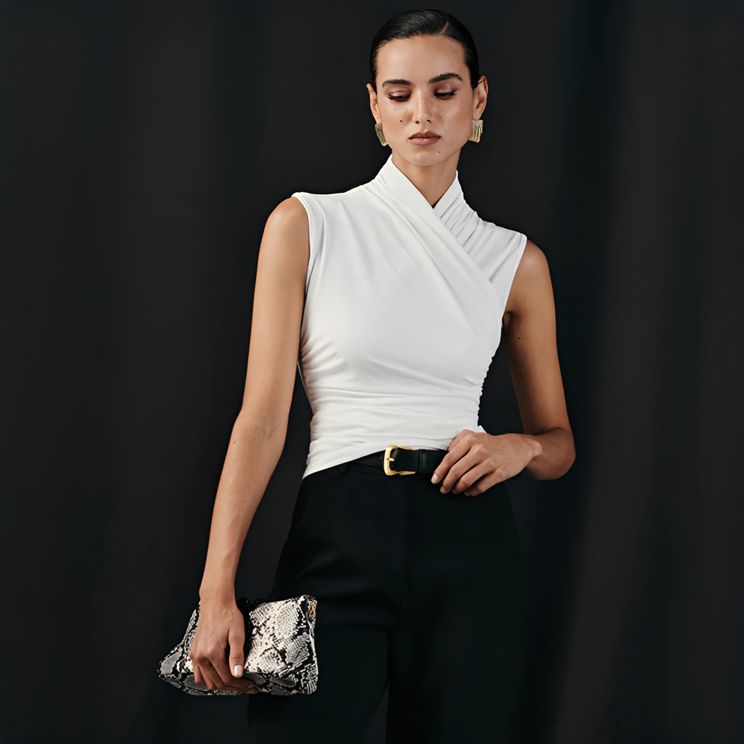 Mireya - Elegancki Top z Krzyżowym Dekoltem