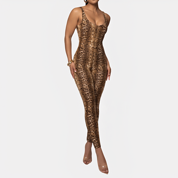 Elaine - Elegancki kombinezon bodycon z wzorem