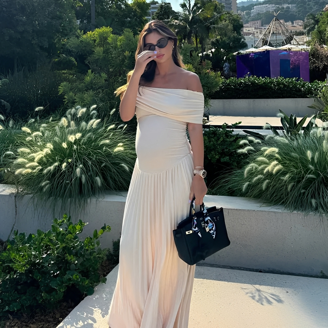 Effie - Elegancka Maxi Sukienka z Gorsetowym Topem