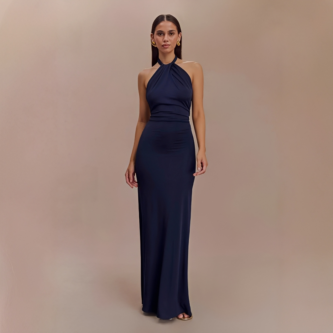 Mabel - Elegancka Sukienka Maxi z Odkrytymi Plecami