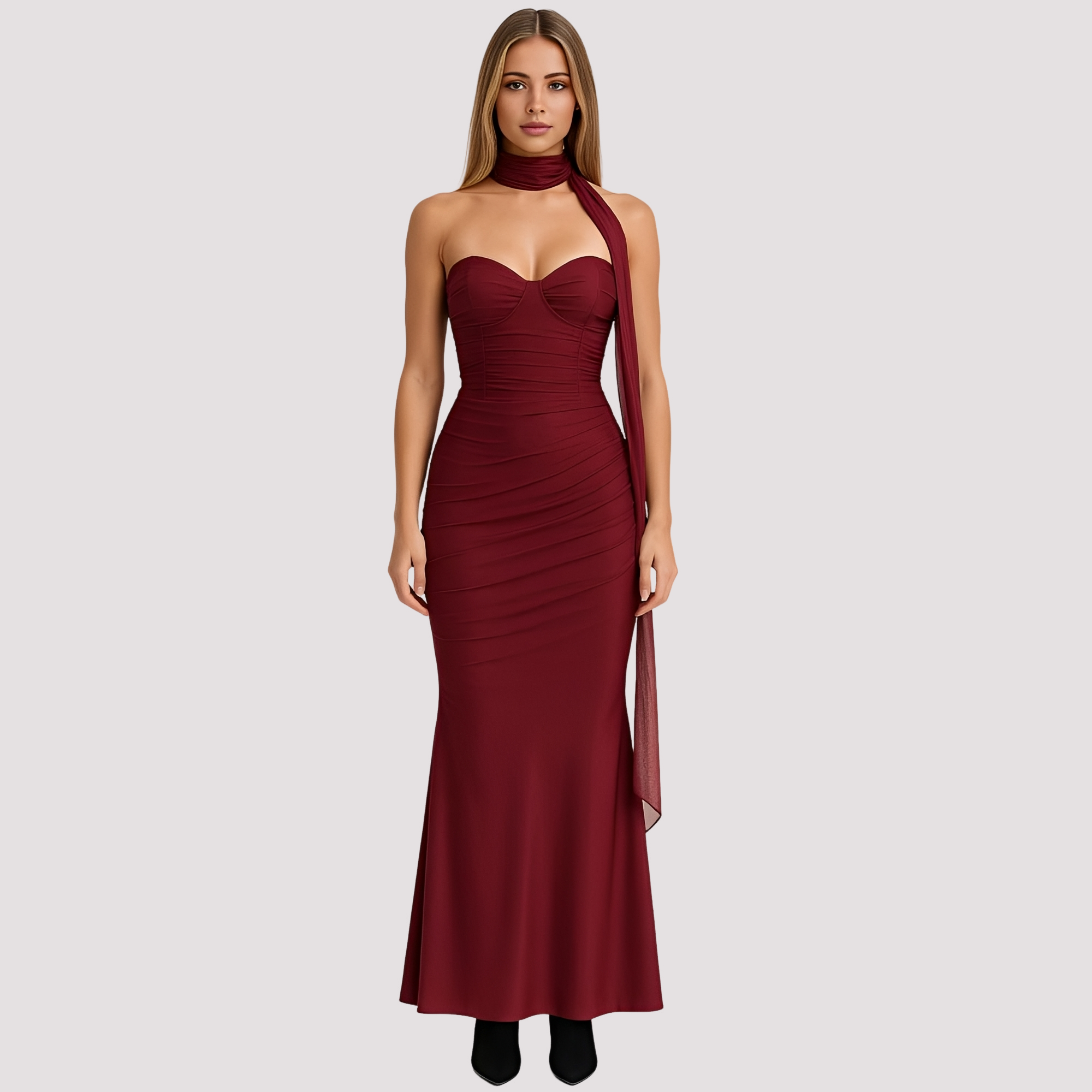 Antonia - Elegancka, obcisła sukienka z chokerem