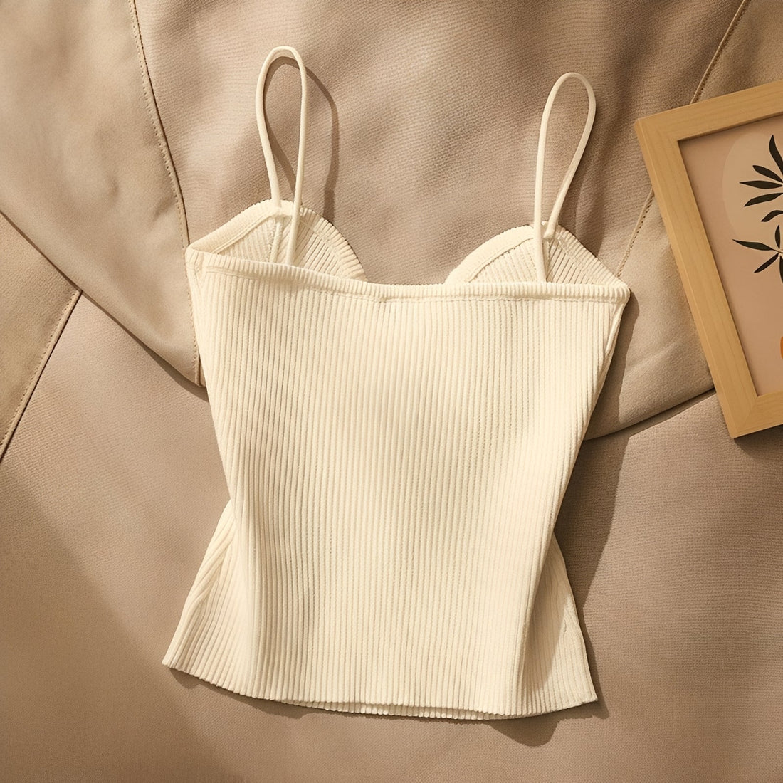 Ameera - Elegancki Top Gorsetowy z Prążkowanej Tkaniny