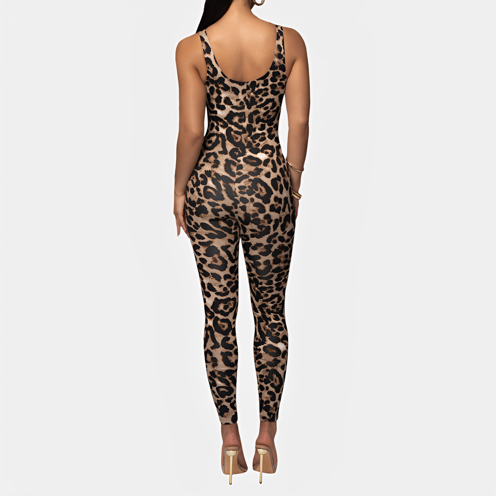 Elaine - Elegancki kombinezon bodycon z wzorem