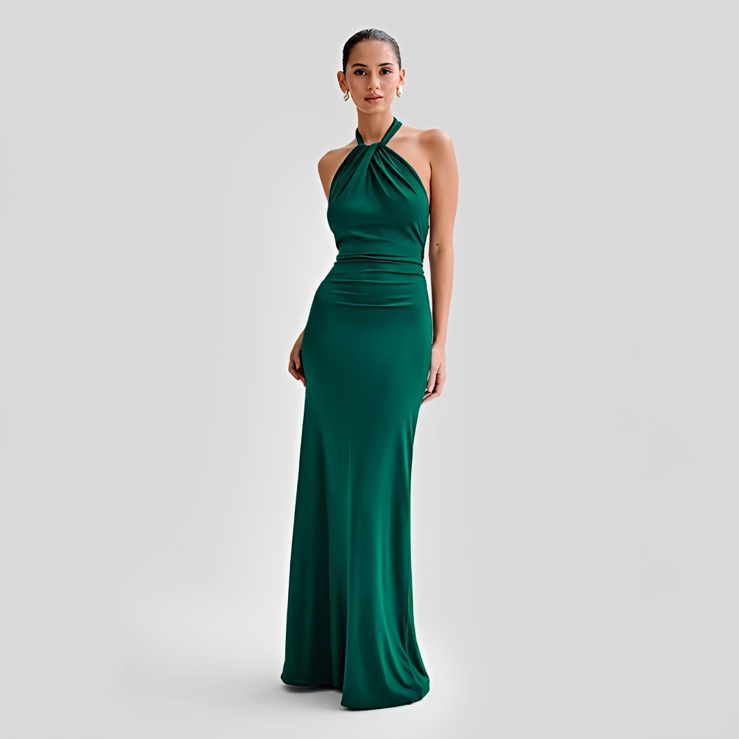 Mabel - Elegancka Sukienka Maxi z Odkrytymi Plecami