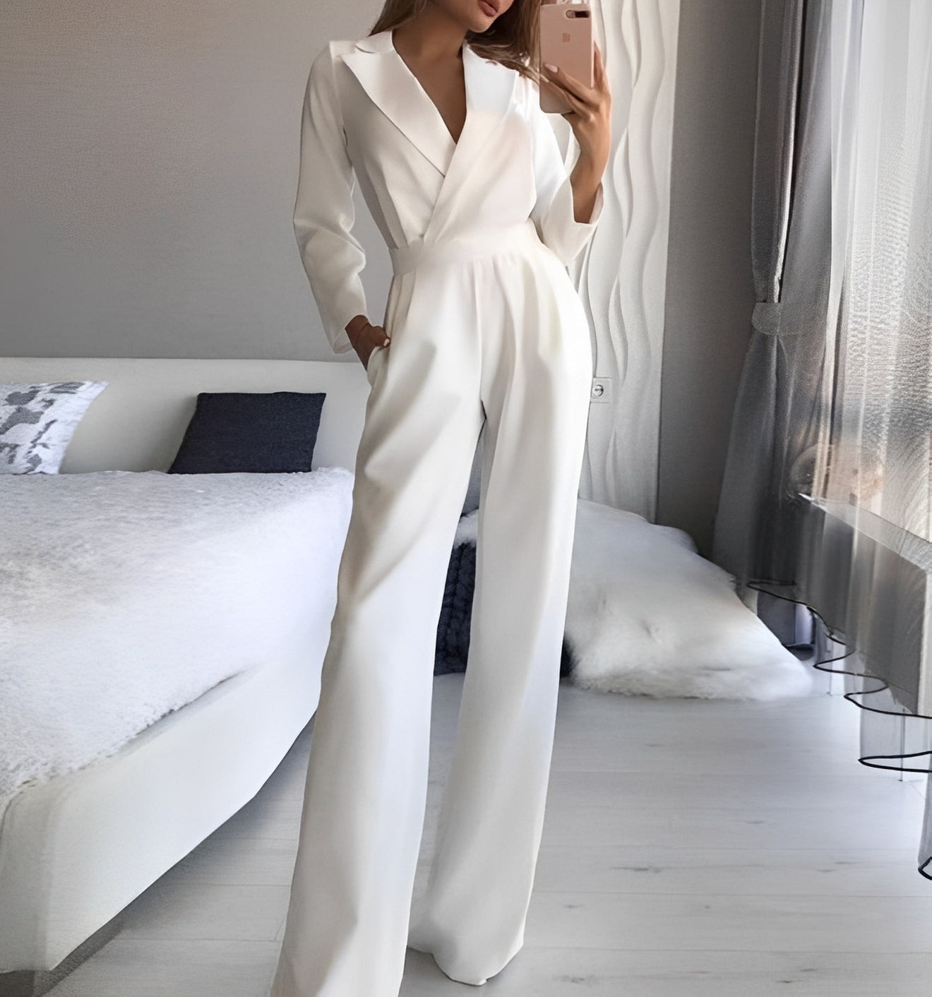 Emilie - Elegancki Kombinezon z Długimi Rękawami