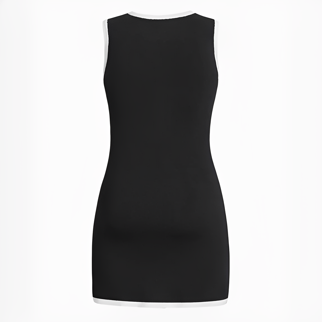 Delilah - Elegancka bezrękawnikowa krótka sukienka
