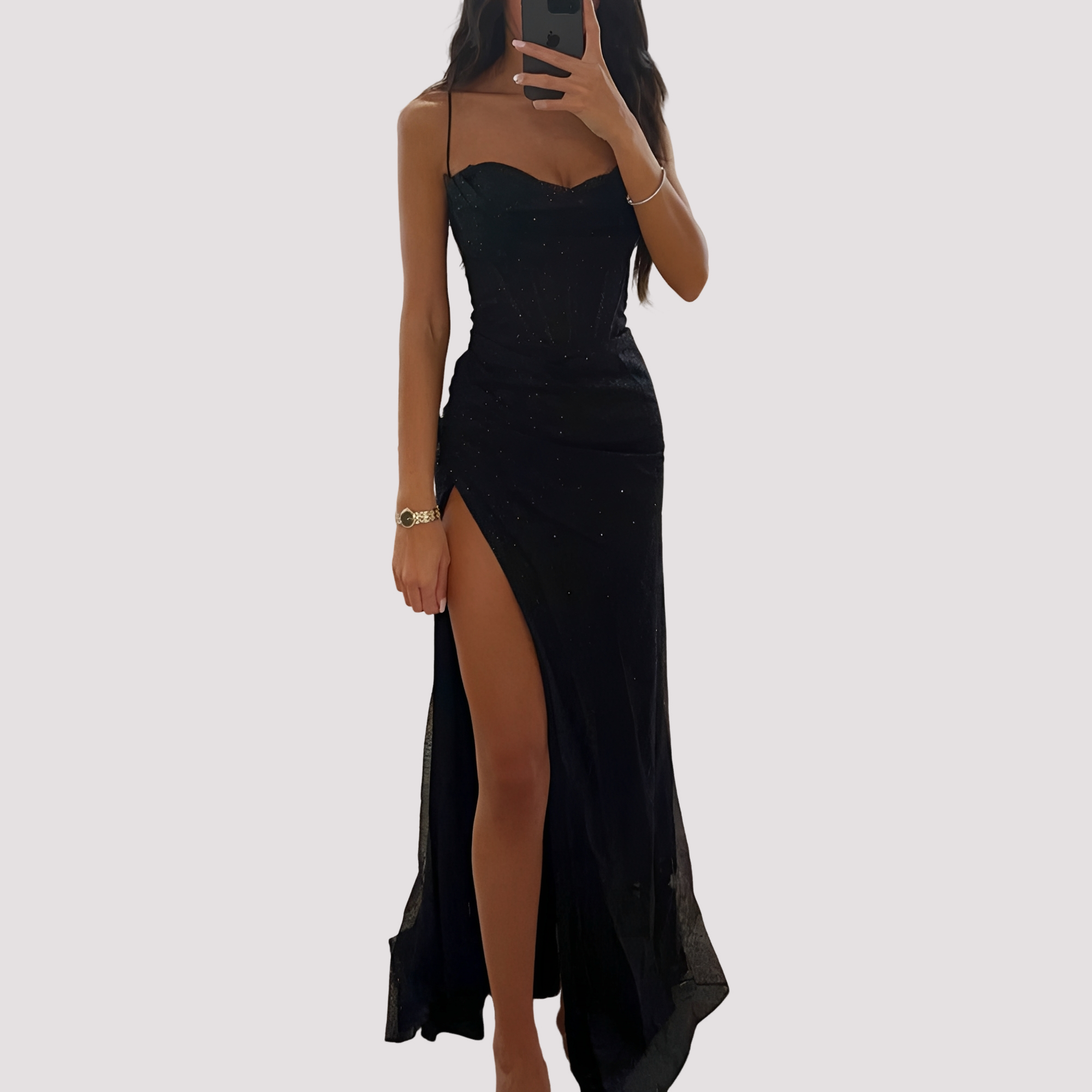 Bonnie - Stylowa Sukienka Maxi z Rozcięciem