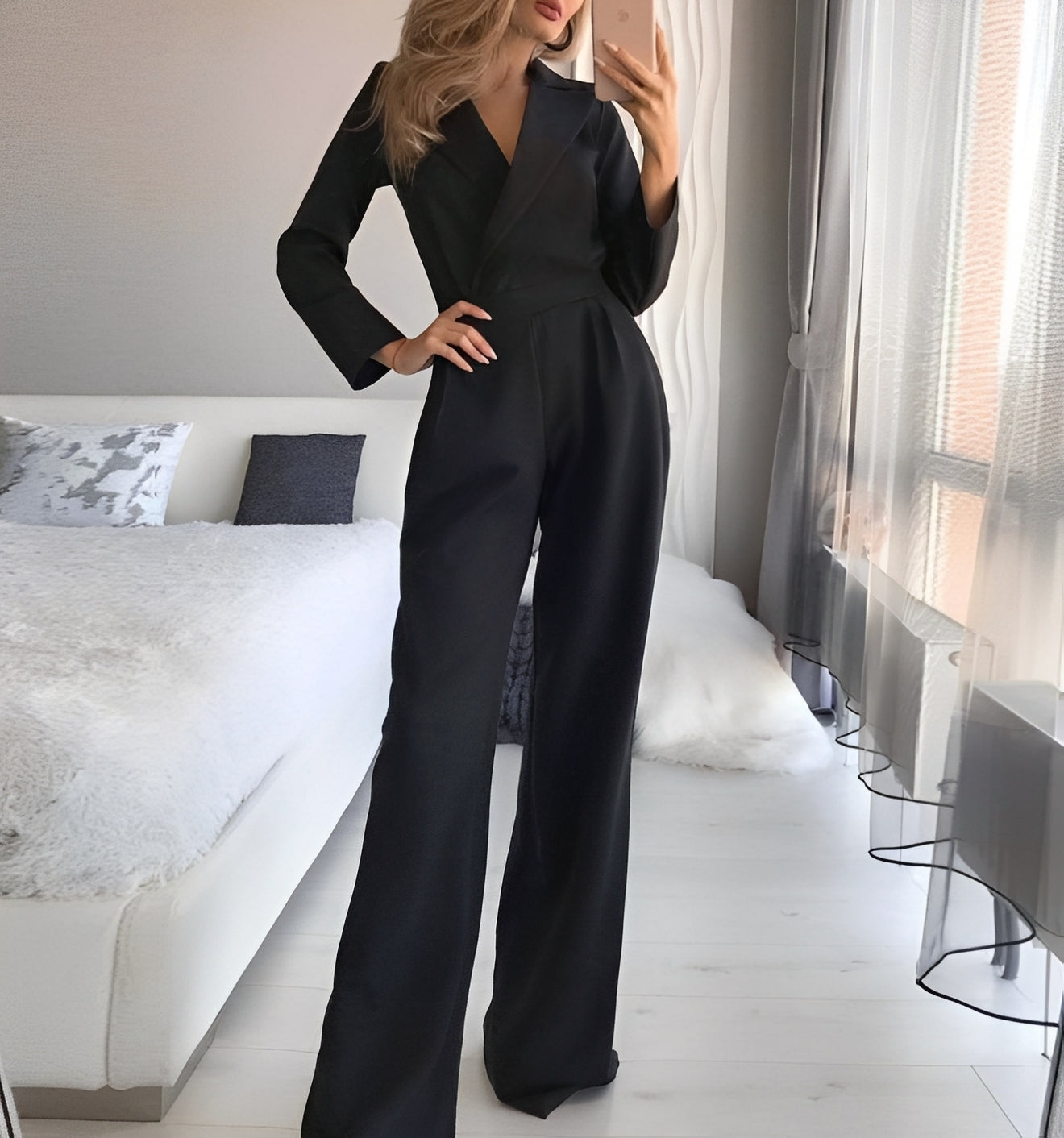 Emilie - Elegancki Kombinezon z Długimi Rękawami