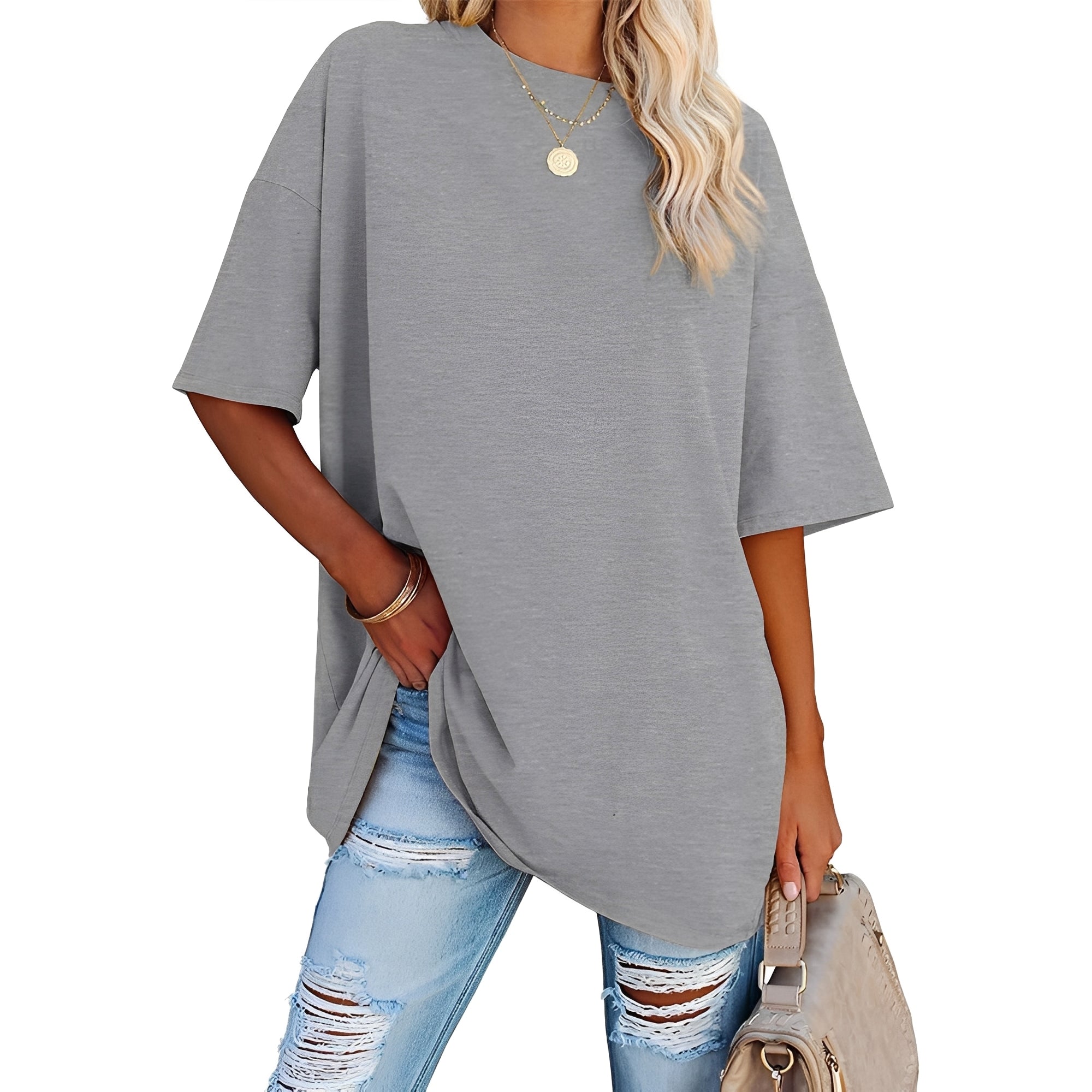 Alice - Luzny T-shirt z opadajacymi ramionami
