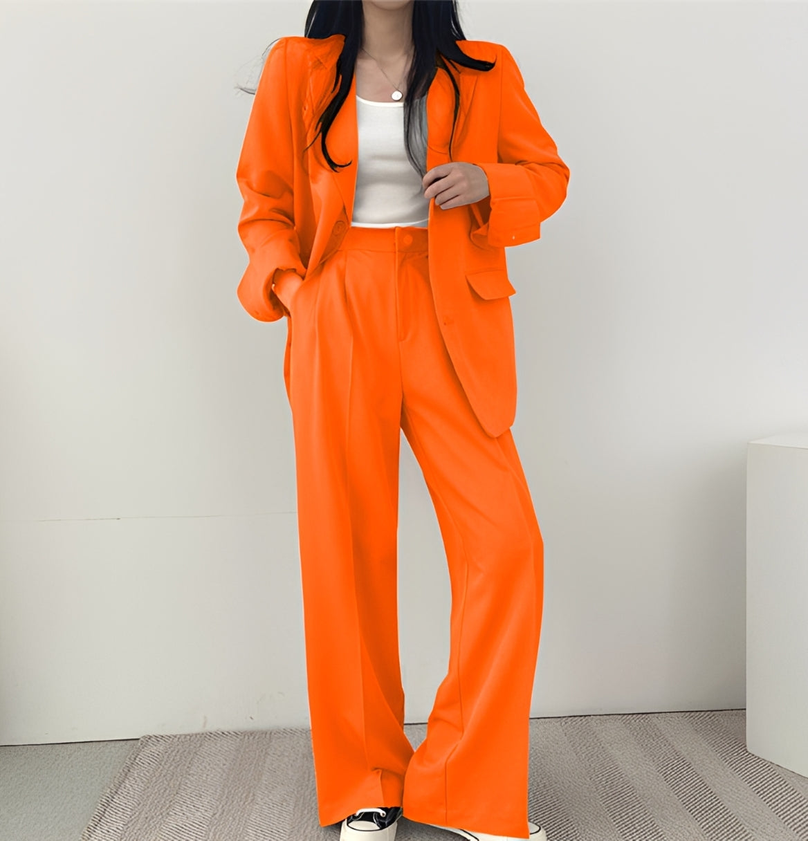 Camilla - Elegancki garnitur o luźnym kroju