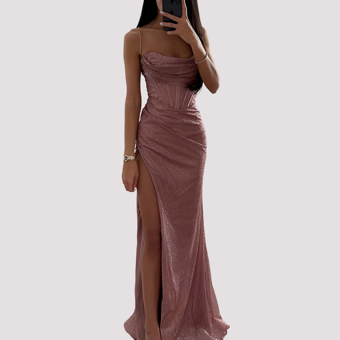Bonnie - Stylowa Sukienka Maxi z Rozcięciem