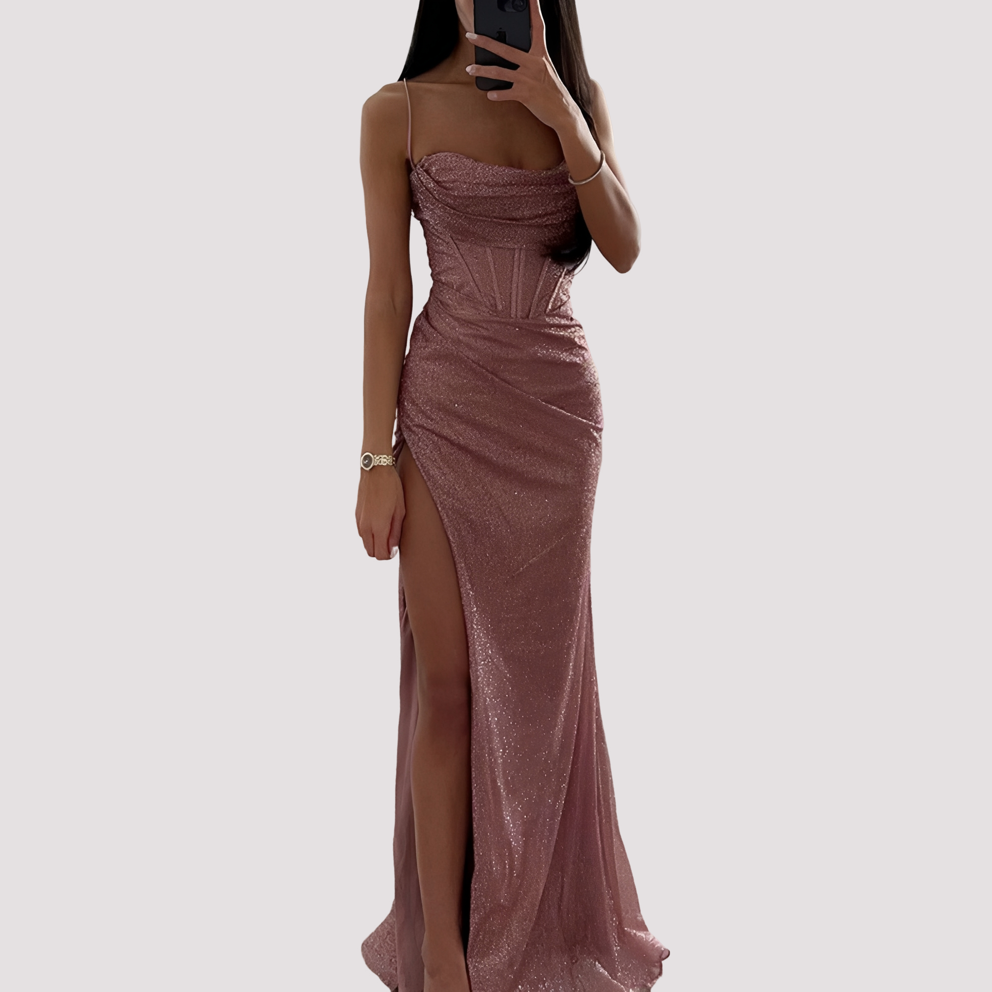Bonnie - Stylowa Sukienka Maxi z Rozcięciem