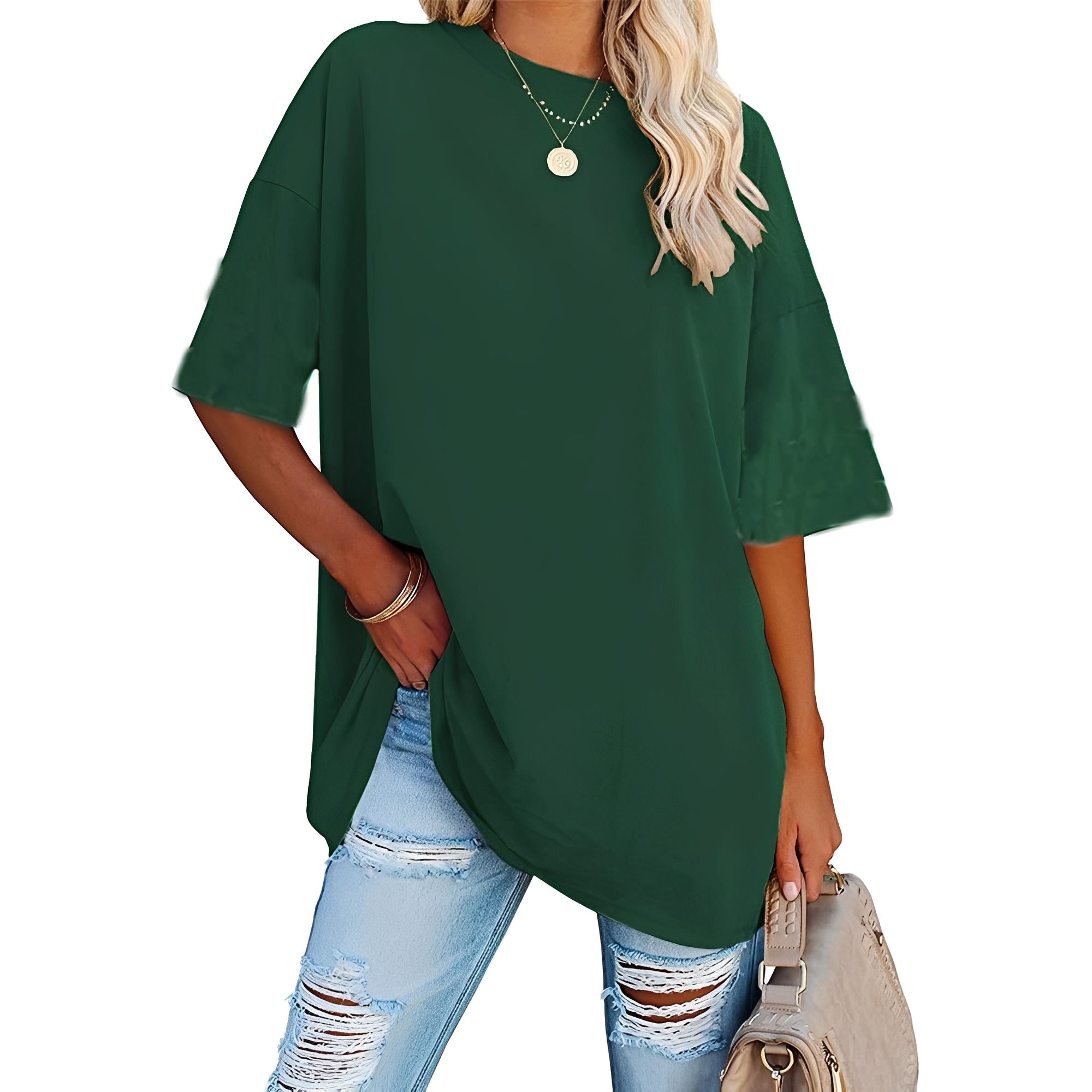 Alice - Luzny T-shirt z opadajacymi ramionami
