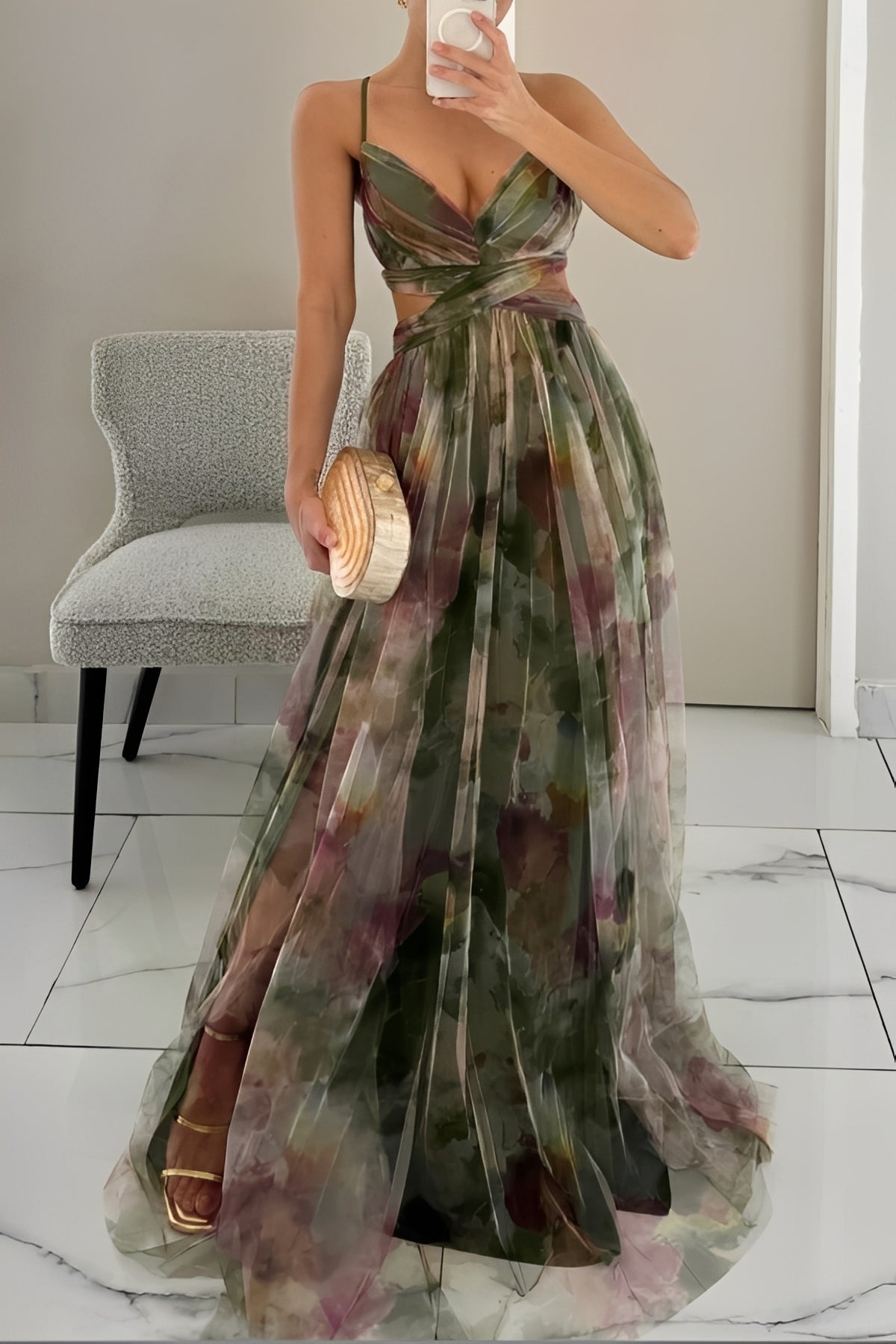 Davina - Elegancka Sukienka Maxi w Kroju A
