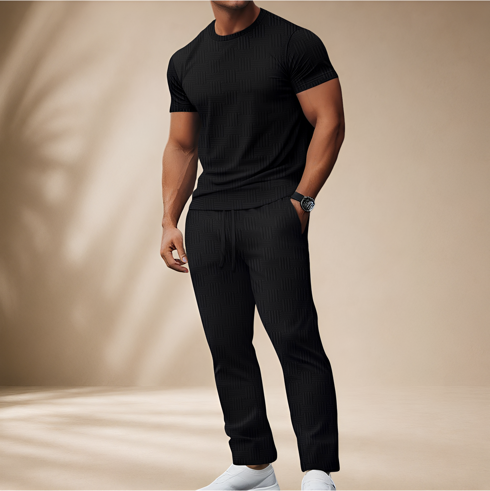 Thomas - Elegancki Komplet T-Shirt i Spodnie
