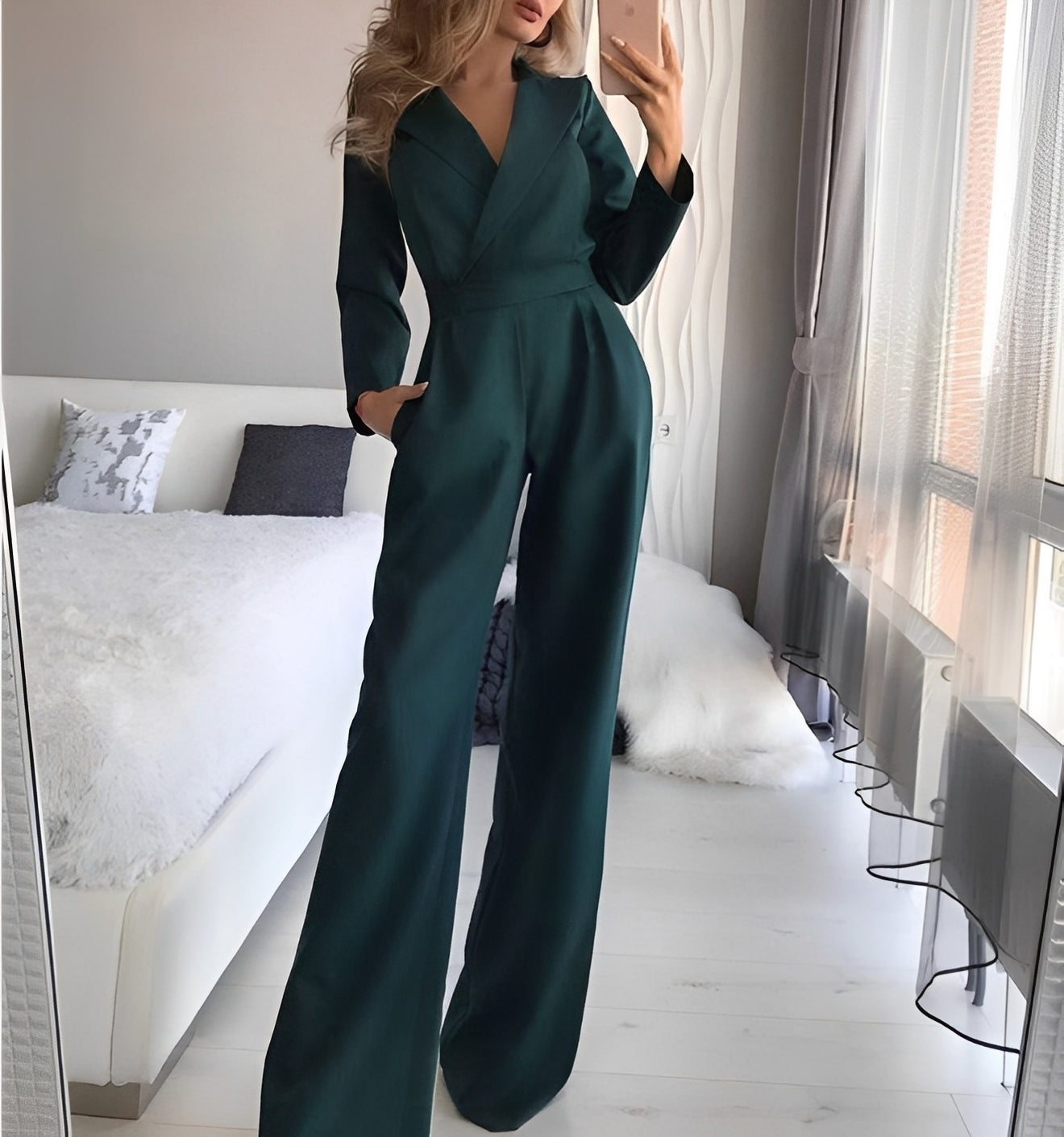 Emilie - Elegancki Kombinezon z Długimi Rękawami