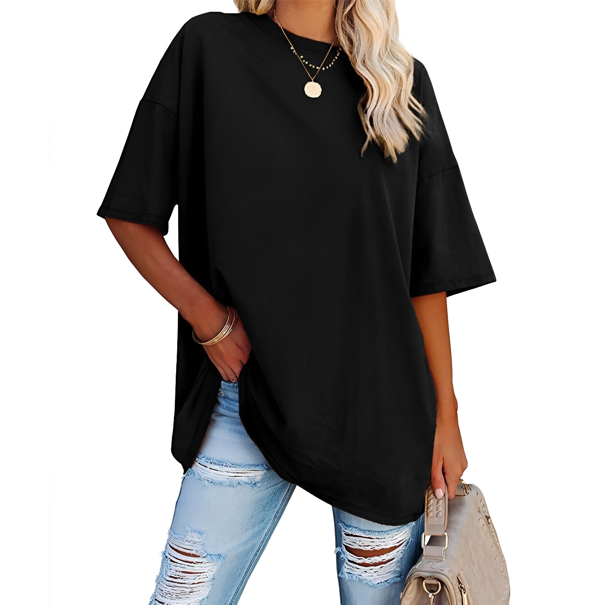 Alice - Luzny T-shirt z opadajacymi ramionami