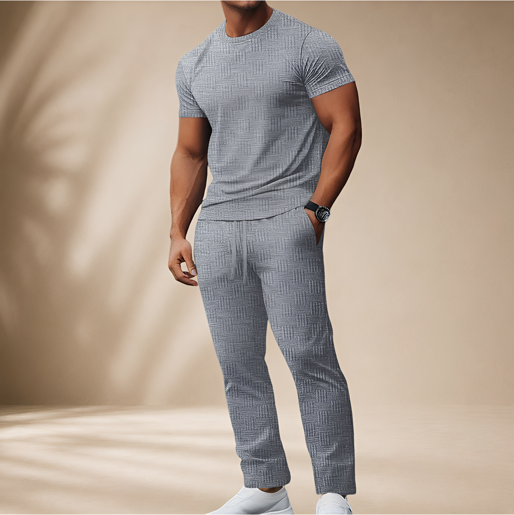 Thomas - Elegancki Komplet T-Shirt i Spodnie