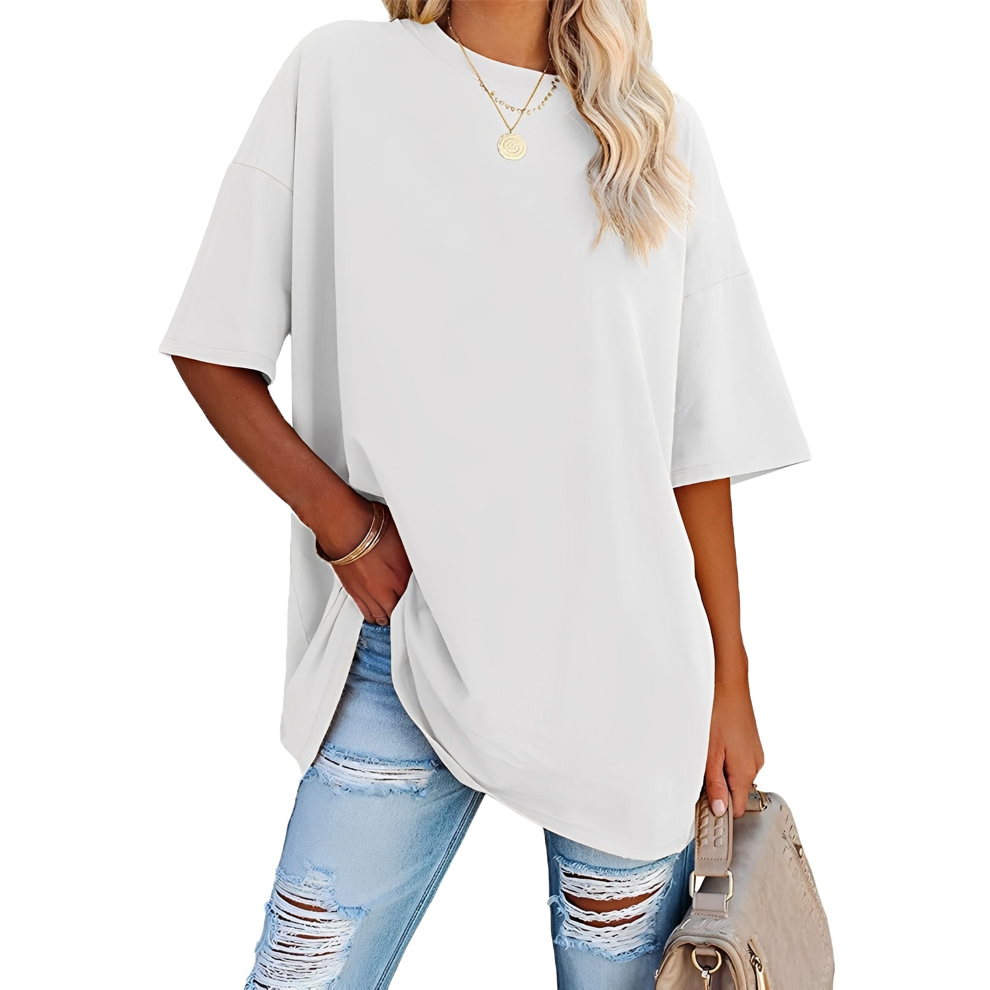 Alice - Luzny T-shirt z opadajacymi ramionami