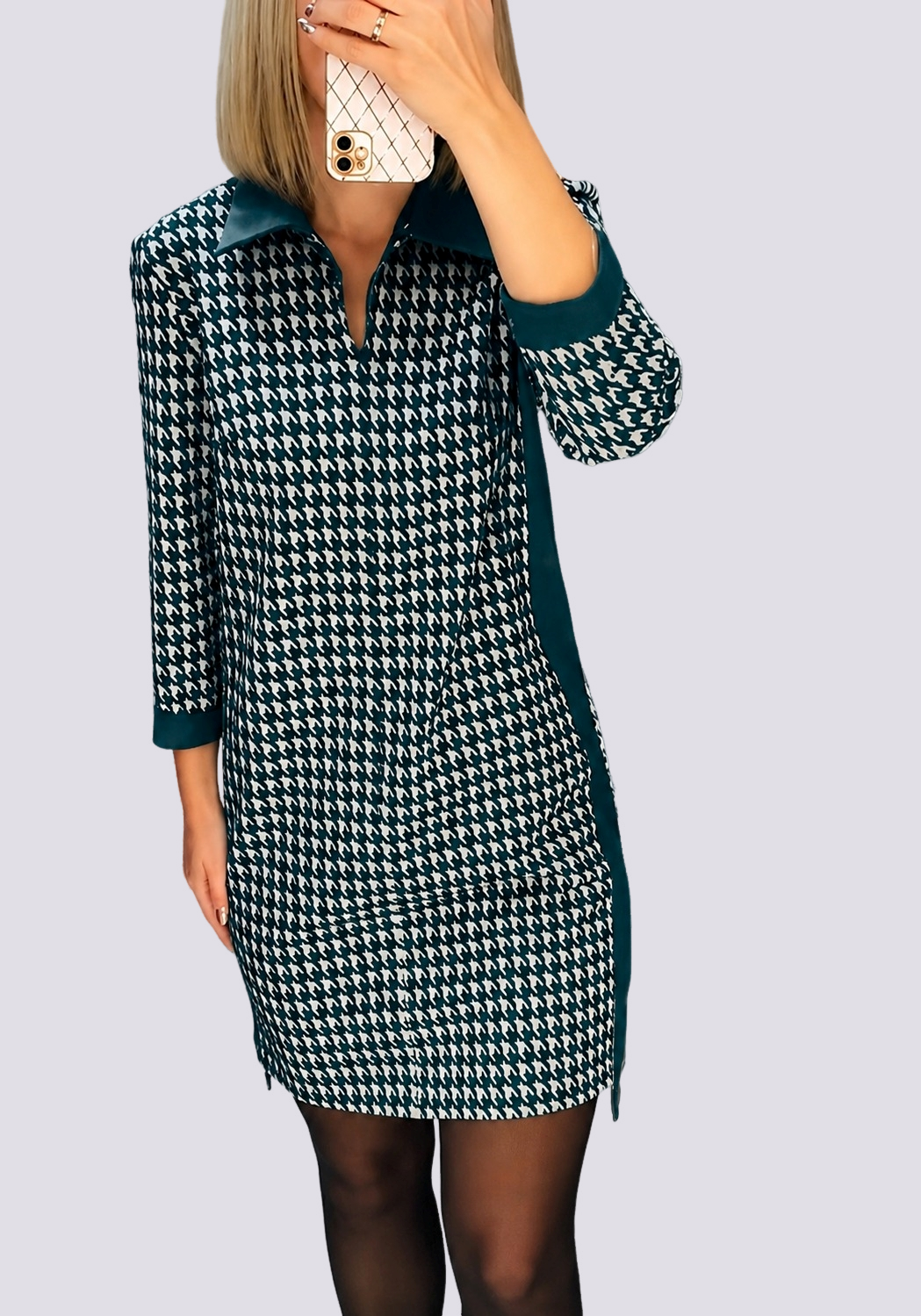 Saskia - Modna Sukienka Mini z Klapami