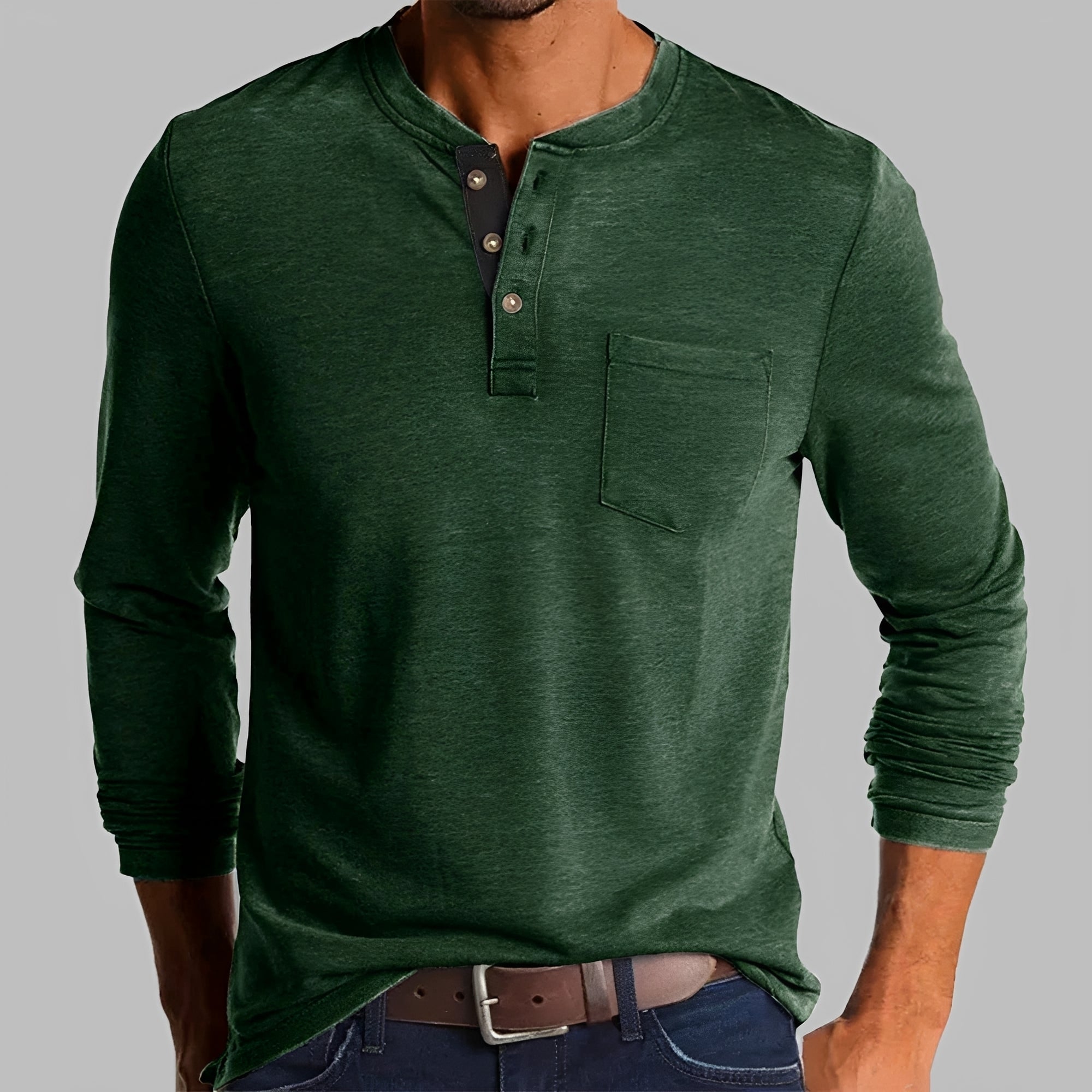 Dalton - Koszulka Henley z długim rękawem