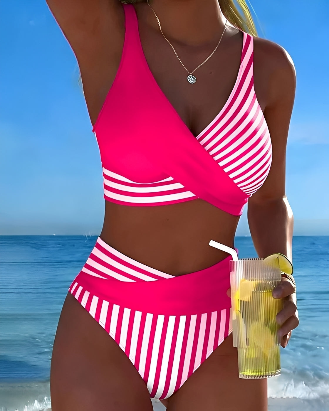 Angelica - Eleganckie bikini z prążkami